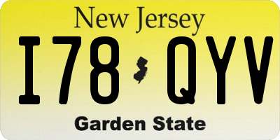 NJ license plate I78QYV