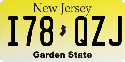 NJ license plate I78QZJ