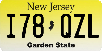 NJ license plate I78QZL