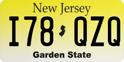 NJ license plate I78QZQ