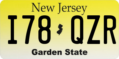 NJ license plate I78QZR