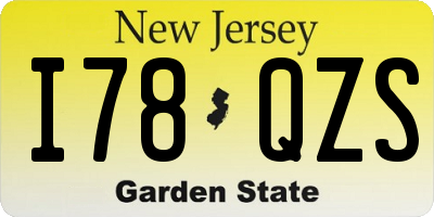 NJ license plate I78QZS