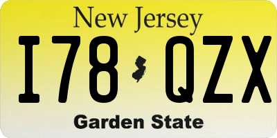 NJ license plate I78QZX