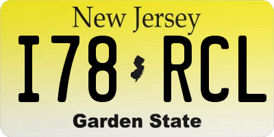NJ license plate I78RCL