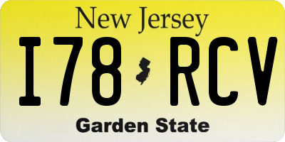 NJ license plate I78RCV