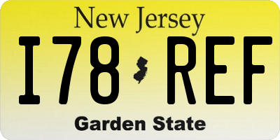 NJ license plate I78REF
