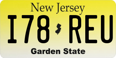 NJ license plate I78REU