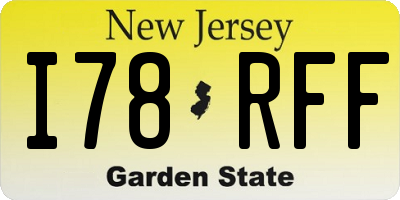 NJ license plate I78RFF
