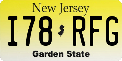 NJ license plate I78RFG
