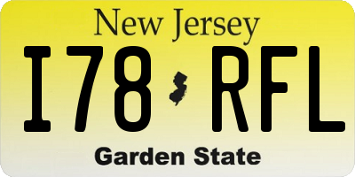 NJ license plate I78RFL