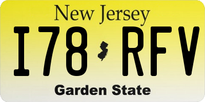 NJ license plate I78RFV
