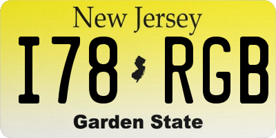 NJ license plate I78RGB
