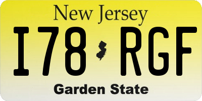 NJ license plate I78RGF