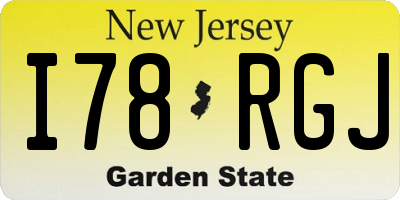 NJ license plate I78RGJ