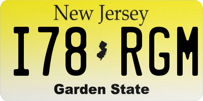 NJ license plate I78RGM