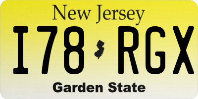 NJ license plate I78RGX