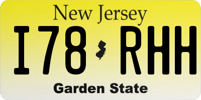 NJ license plate I78RHH