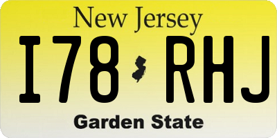 NJ license plate I78RHJ