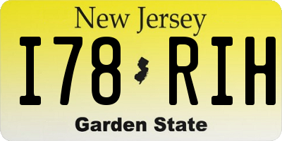 NJ license plate I78RIH