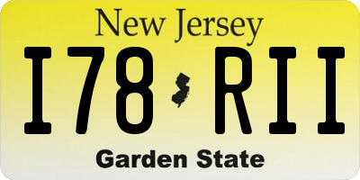 NJ license plate I78RII