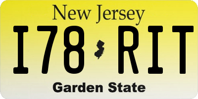 NJ license plate I78RIT