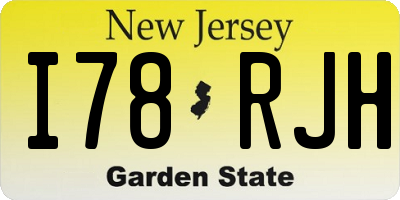 NJ license plate I78RJH