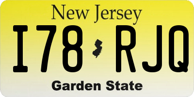 NJ license plate I78RJQ