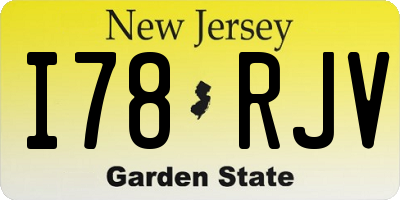 NJ license plate I78RJV