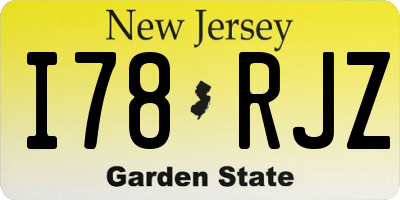 NJ license plate I78RJZ