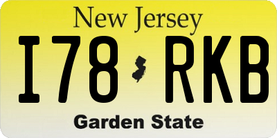 NJ license plate I78RKB