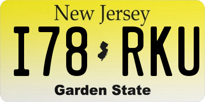 NJ license plate I78RKU