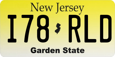 NJ license plate I78RLD