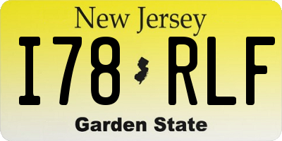NJ license plate I78RLF
