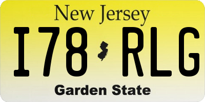 NJ license plate I78RLG