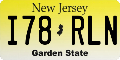 NJ license plate I78RLN