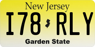 NJ license plate I78RLY