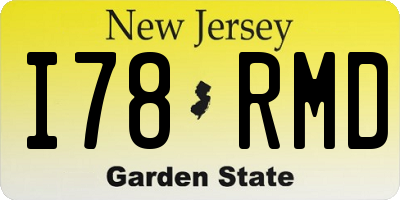 NJ license plate I78RMD