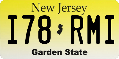NJ license plate I78RMI