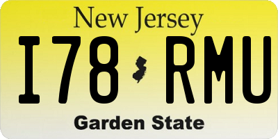 NJ license plate I78RMU