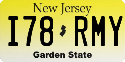 NJ license plate I78RMY