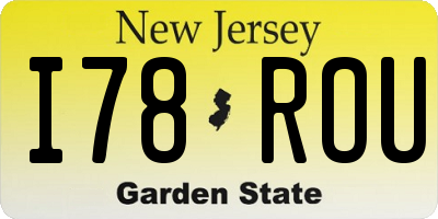 NJ license plate I78ROU