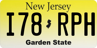 NJ license plate I78RPH
