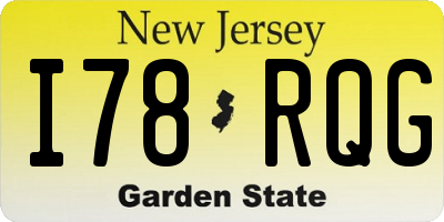 NJ license plate I78RQG