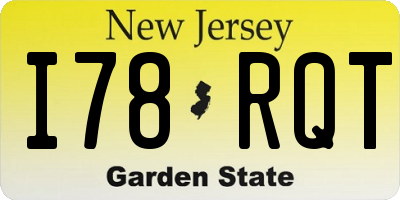 NJ license plate I78RQT