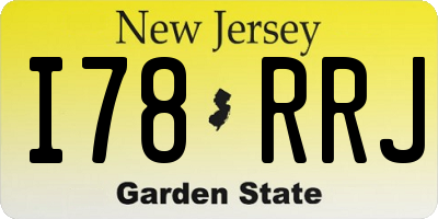 NJ license plate I78RRJ