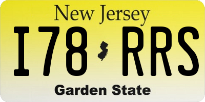 NJ license plate I78RRS