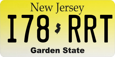 NJ license plate I78RRT