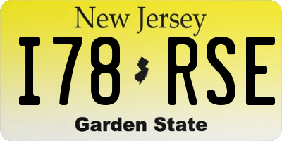 NJ license plate I78RSE