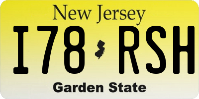 NJ license plate I78RSH