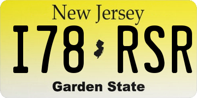 NJ license plate I78RSR